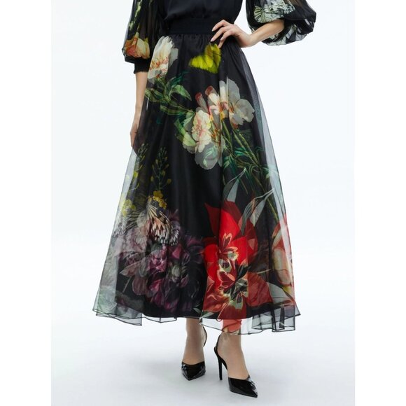 Alice + Olivia Dresses & Skirts - Alice + Olivia Nilda Essential Floral Silk Maxi Skirt 0